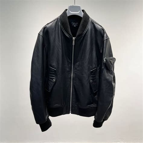 prada raf simons leather jacket|prada leather bomber jacket.